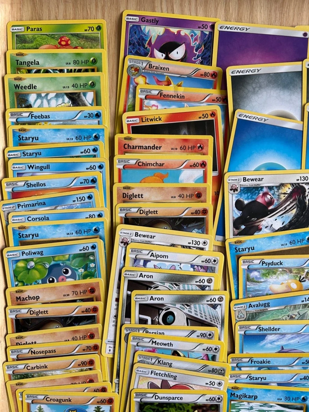60 Pokemon Orange, Grey, Purple, Blue & Green Card Lot - Mixed Set - Picture 2 of 6